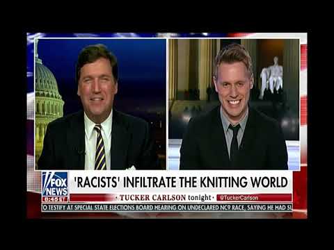 Tucker Carlson Racist Knitting POC Can't Afford Yarn - MAGA Hat Attack By Illegal Brazil Woman