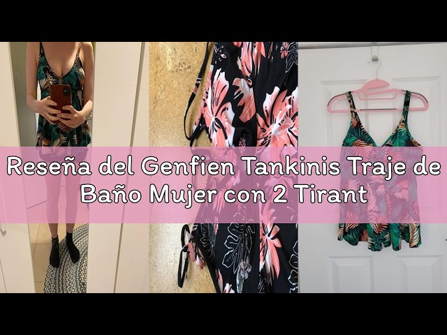 Vídeo relacionado con Genfien Tankinis Traje de Baño Mujer Push Up Swimwear Beachwear Bañador de 2 Piezas Mujer con 2 Tirantes Ajustable Estampado Floral para Playa Vacación Natar Boyshort Bañador