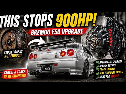 “900hp Skyline NEEDS This Brake Upgrade 🔥 Brembo F50 Setup”