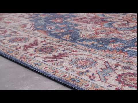 Tapis Anthea Tissu - Bleu jean - 160 x 230 cm