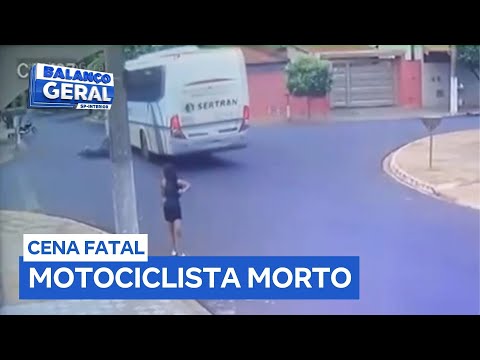 Motociclista morre ao cair e ser atingido por ônibus em Guariba (SP)