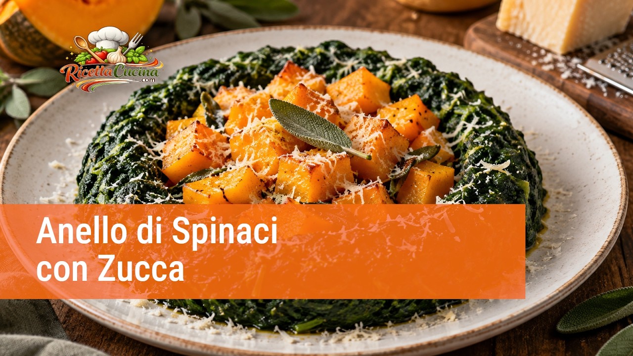 Anteprima video di Video Ricetta Anello di Spinaci con Zucca