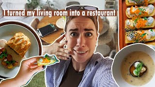 I TURNED MY LIVING ROOM INTO A RESTAURANT // prepare and serve 5 courses with me