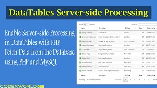 Download the video "DataTables Server side Processing with PHP and MySQL"