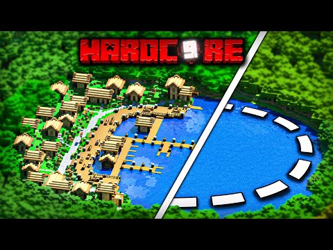 I Transformed a Lake into a Village in Hardcore Minecraft