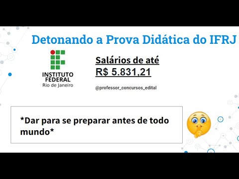 DETONANDO A PROVA DIDÁTICA DO IFRJ *não manda esse vídeo pro concorrente*