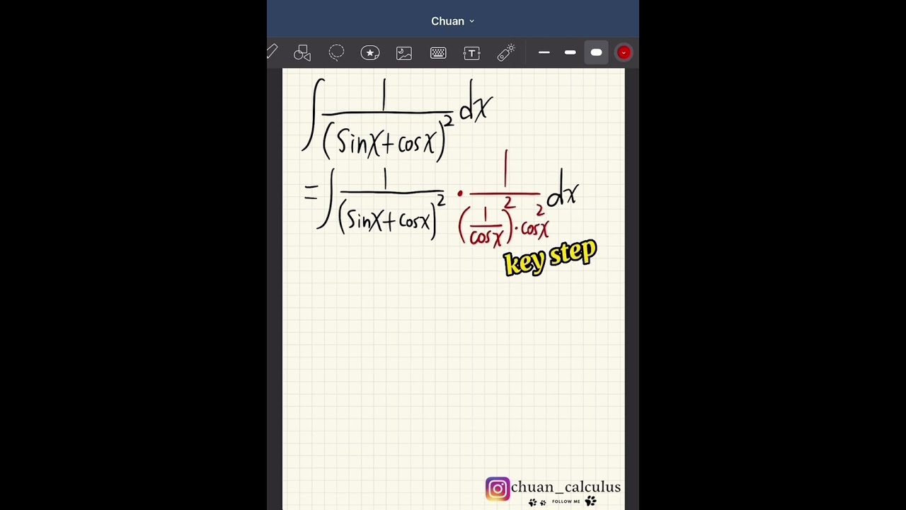🔥FAST way to solve the integral! #shorts #calculus #math #integration