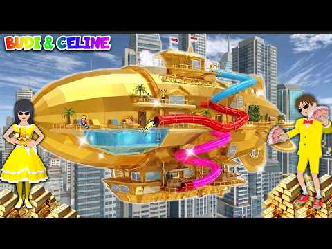 Yuta Mio Bocil Kaya Punya Pesawat Balon Udara Serba Emas 🥳 Ada Kolam Renang dan Banyak seluncuran