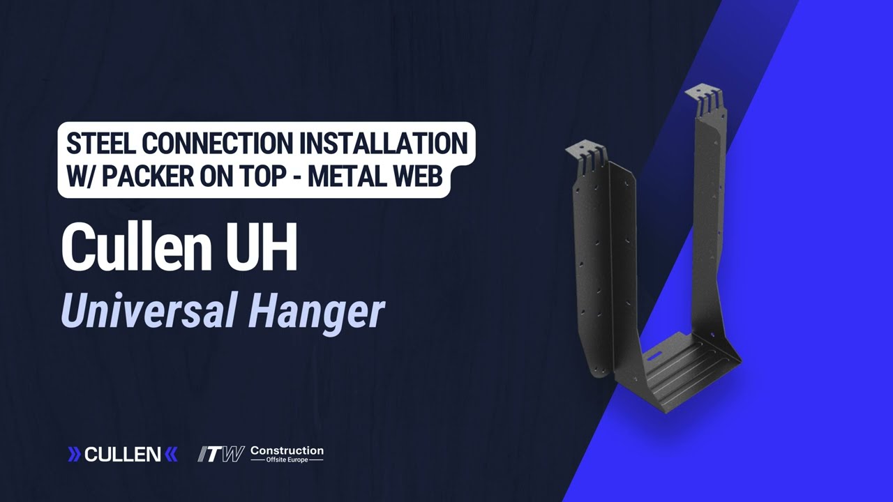 Cullen Universal Hanger (UH): Steel Beam With Packer On Top Open Web Installation