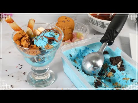 No Churn Homemade Cookie Monster Ice Cream | THANK YOU FOR 1K SUBS