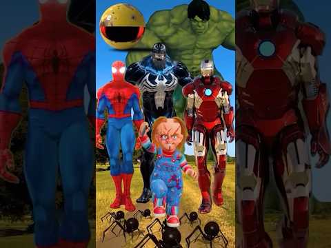Hulk VS Long Leg VS Ice Cream VS Cartoon Cat 🐱 Pac-Man 🤣 Spider #shotrs