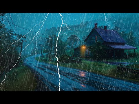 Overcome Stress and Fall Asleep Instantly – Heavy Rain and Thunder All Night Long