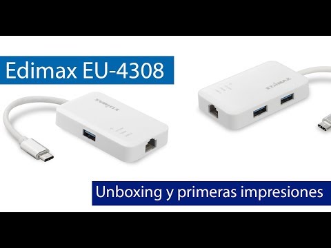 Edimax EU-4308 USB-C iki 3 prievadų USB 3.0 Gigabit Ethernet Hub video