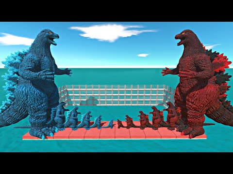 War of Ice and Demon | Ice Heisei Godzilla vs Demon Heisei Godzilla - Animal Revolt Battle Simulator
