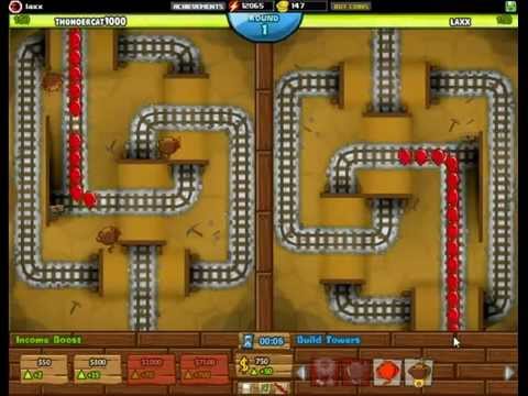 BTD Battles - Defending with random towers E54 Dat cat