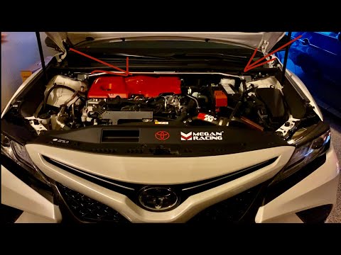 MEGAN RACING STRUT BAR FOR TOYOTA CAMRY 2018 2019 2020 UNBOXING INSTALL REVIEW WALKAROUND XSE SE TRD