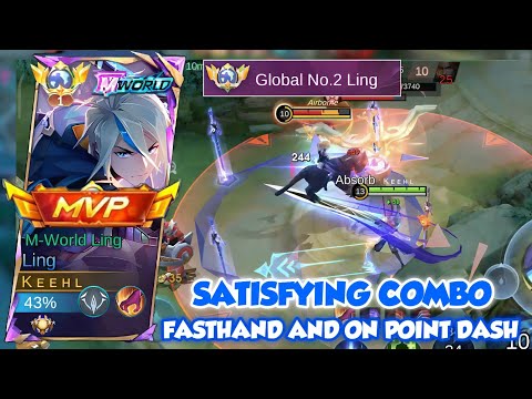LING SATISFYING COMBO! FASTHAND + ON POINT DASH! TOP GLOBAL LING SOLO RANK - MOBILE LEGENDS