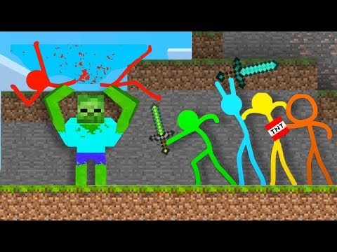 Minecraft VS Stickman  💜 ZOMBIE MUTANT