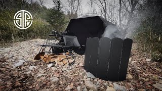 【キャンプ】# 39 新ギアたくさん提げて。無骨ブラックギアで花粉に負けながらブラックキャンプ。【キャンプ収納】Thorコンテナ、トラスコ、プロテクターツールケース、新作焚き火台