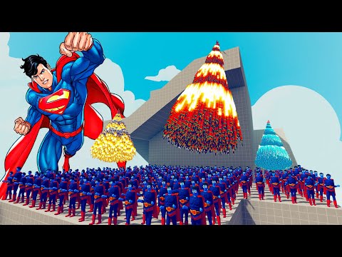200x SUPERMAN vs 4x EVERY GOD - Totally Accurate Battle Simulator TABS