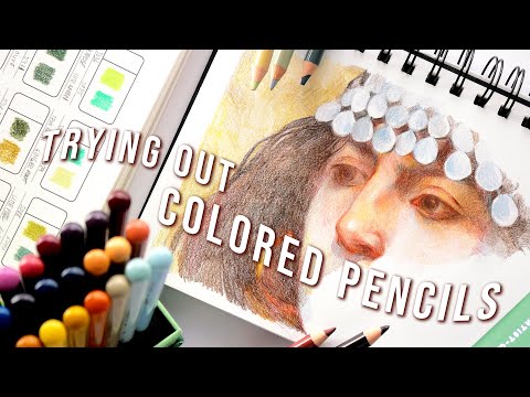 DRAW WITH ME ★ ARRTX 126 colored pencils swatches & review ★ sketching color studies