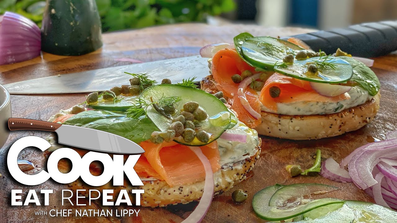 Smoked Salmon Cream Cheese Bagel | Blackstone Griddles