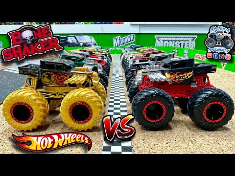 Toy Diecast Monster Truck Racing Tournament | Round #33 | HotWheels Bone Shaker Battle