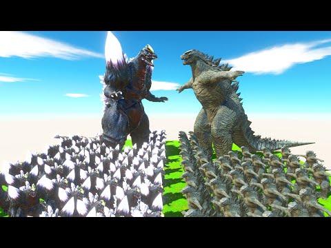 Space Godzilla Rescue MechaGodzilla Death Run vs Godzilla 2014 - Animal Revolt Battle Simulator