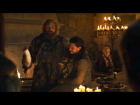 Game of Thrones 8x04 Jon snow and Everyone celebrates Party after defeat of Night King Scene