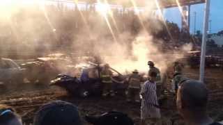 preview picture of video 'Boone County Fair Demo Derby 2013 - Car Explosion'