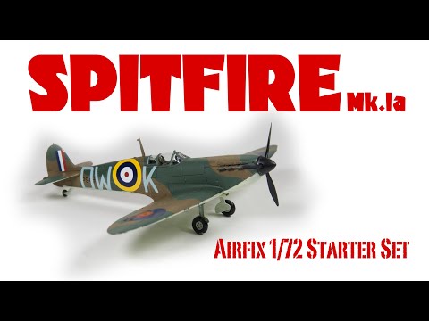 Airfix Spitfire Ia 1/72nd starter set review and full build - HD 720p