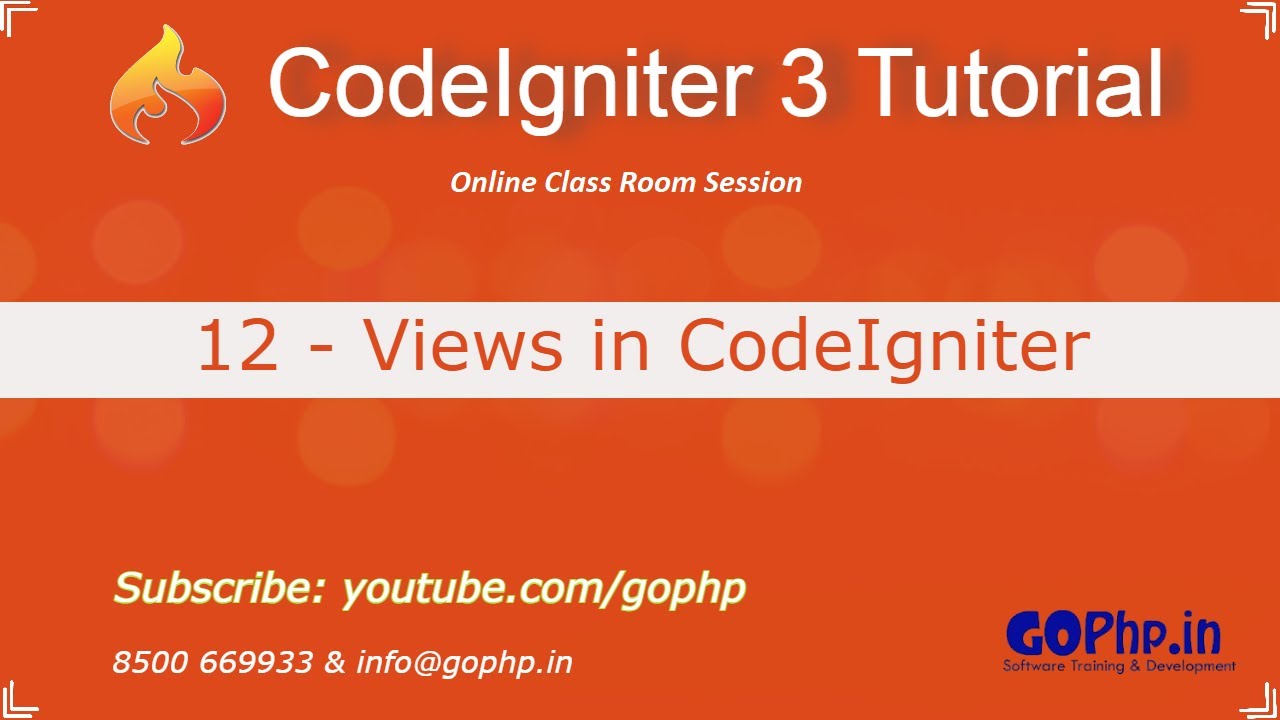 12 - Views in CodeIgniter 3 | CodeIgniter 3 Tutorial