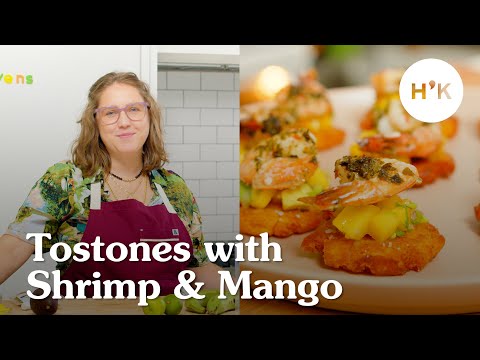 Tostones with Chimichurri Shrimp and Mango Salsa | CROWD-PLEASER