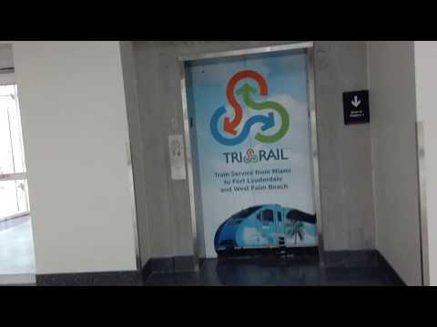 KONE traction glass elevator at the Miami Airport Tri-Rail Train Station in Miami, FL