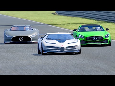 Bugatti Centodieci vs Mercedes AMG GTR vs Mercedes AMG Vision - Nurburgring