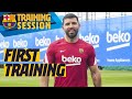 ? KUN AGÜERO'S FIRST TRAINING WITH BARÇA ?