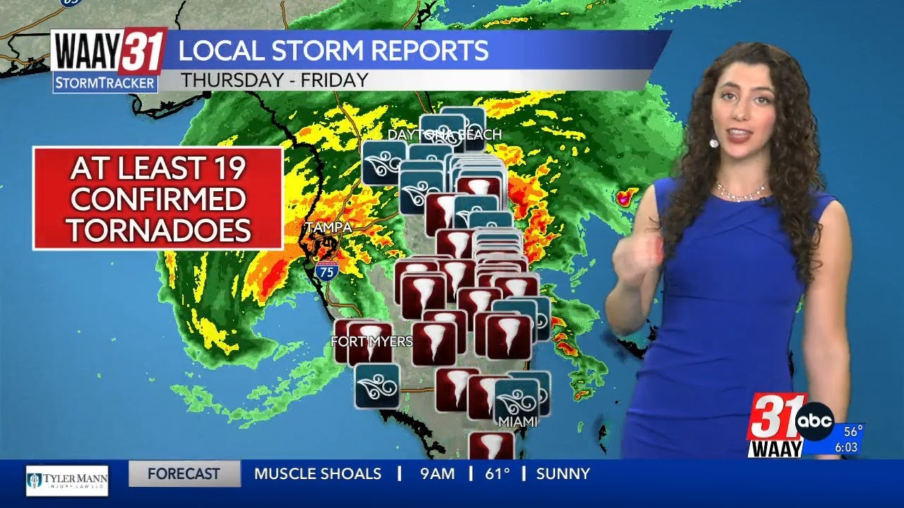 19 confirmed tornadoes and nearly 20" of rain from Hurricane Milton