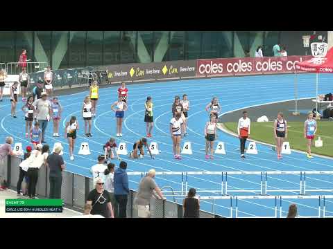 Girls U12 80m Hurdles Heat 4: 2022-23 State Combined Events Championships - Sunday