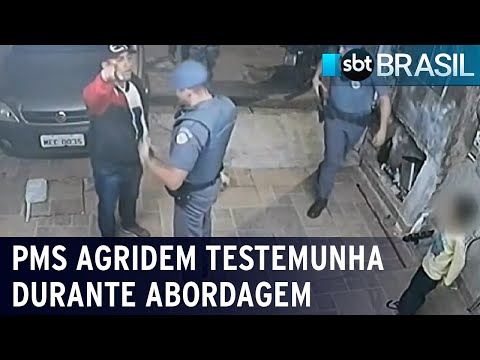 PMs são investigados por agressão a testemunha durante abordagem | SBT Brasil (29/04/23)