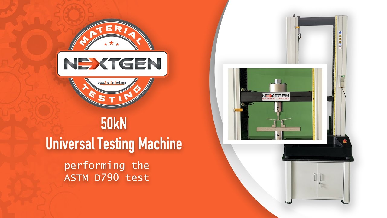 50kN Universal Testing Machine Performing ASTM D790 Flexural Test | NextGen