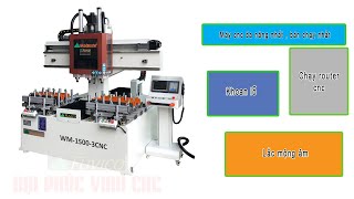 Máy cnc đa năng 4 đầu WM-1500-4CNC cắt tựa ghế plywood cong 3D