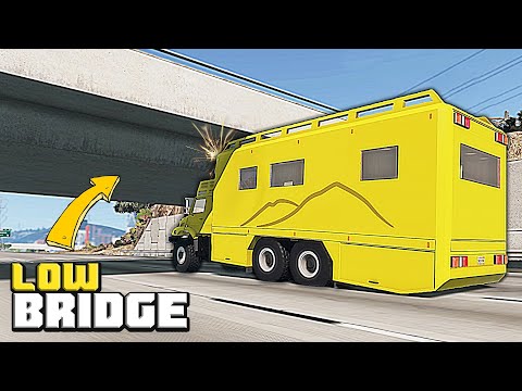 Trucks vs low bridges – BeamNG.Drive