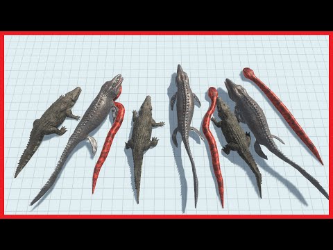 3x (PURUSSAURUS,TITANOBOA,MOSASAURUS) VS 2x FACTIONS - ANIMAL REVOLT BATTLE SIMULATOR
