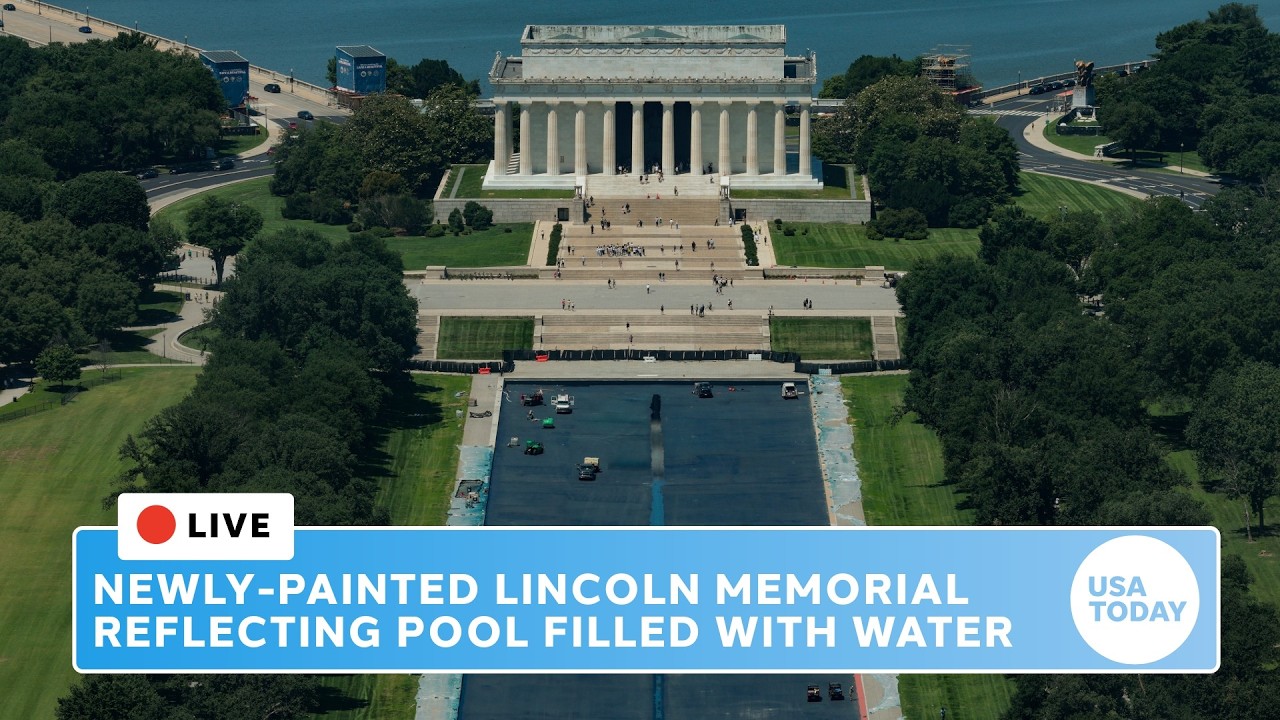 Live: Trump's remodeled Lincoln Memorial Reflecting Pool fills with water