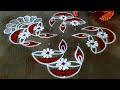Diwali Special Big Kolam🌹Diwali Rangoli Designs🌹9X1dot Diya Rangoli🌹Diwali Muggulu🌹Creative rangolis