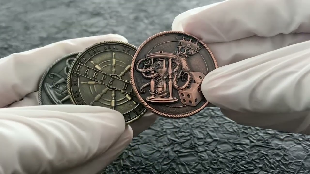 2507 - Moneta challenge completa in lega di zinco dei Caraibi con placcatura multicolore