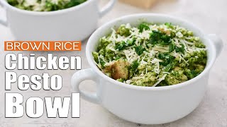 Brown Rice and Chicken Pesto Bowl | Just Two Servings