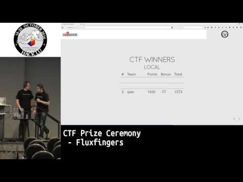 Hack.lu 2016 CTF Prize Ceremony by Fluxfingers