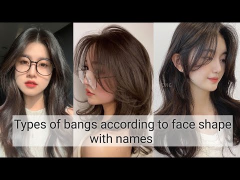 Types of hair bangs according to face shape with...