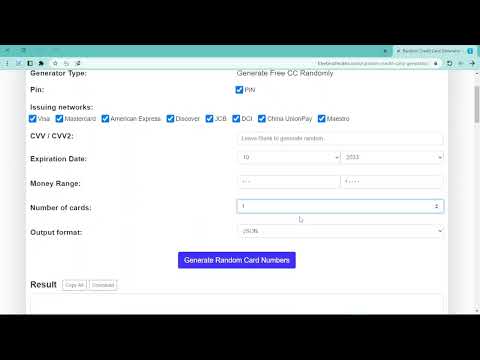 إنشاء بطاقة وهمية